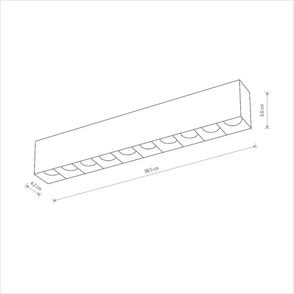 Akcentinis / lubinis šviestuvas 40W 3000K MIDI LED 10050 dimeriuojamas - Lubiniai šviestuvai, Vidaus šviestuvai