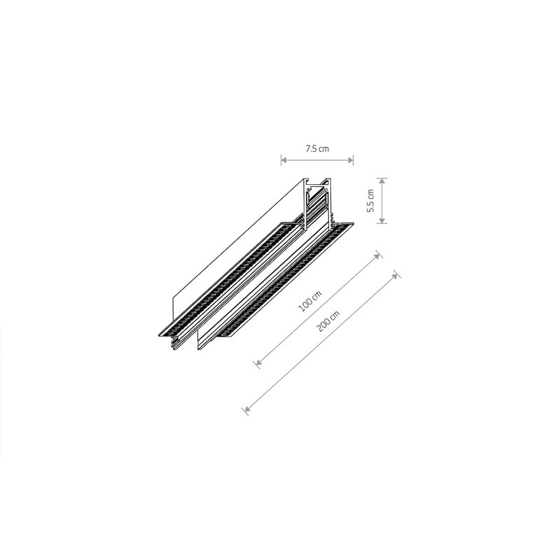 Įleidžiamas bėgelis LVM RECESSED 1M 10156 - Apšvietimo sistemos, Magnetinė apšvietimo sistema