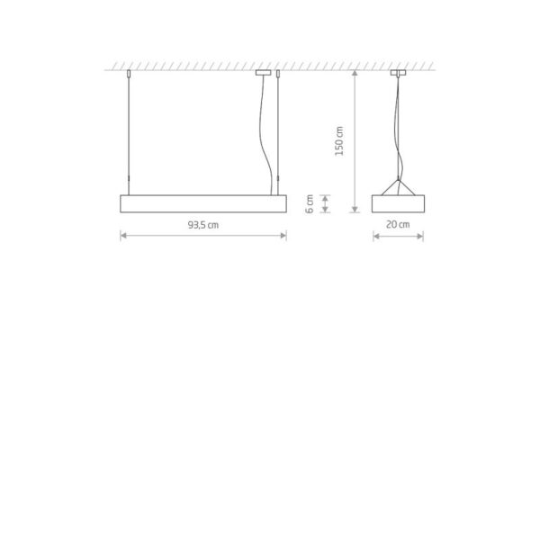 Pakabinamas šviestuvas SOFT LED WHITE 90x20 - Pakabinami šviestuvai, Vidaus šviestuvai