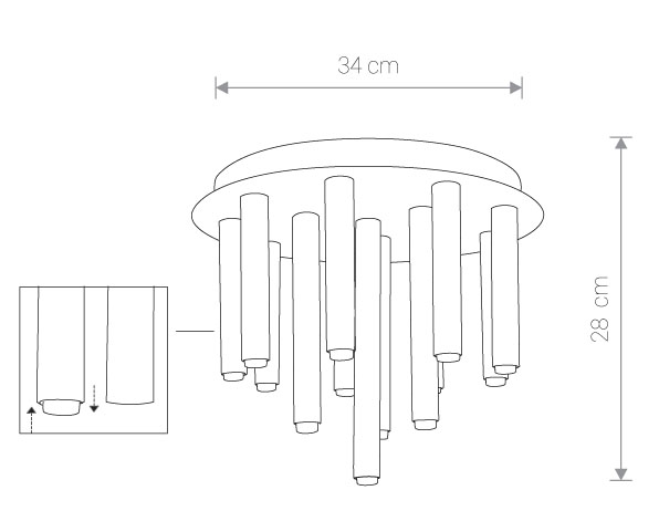 Lubinis šviestuvas STALACTITE WHITE 13 - Lubiniai šviestuvai, Vidaus šviestuvai