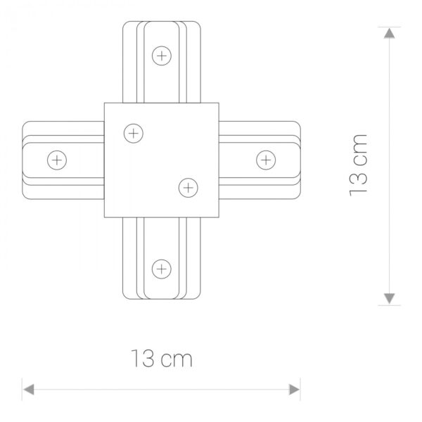 Įleidžiamo bėgelio jungtis PROFILE RECESSEčX-CONNECTOR WHITE - Apšvietimo sistemos, Bėginė apšvietimo sistema (vienfazė)