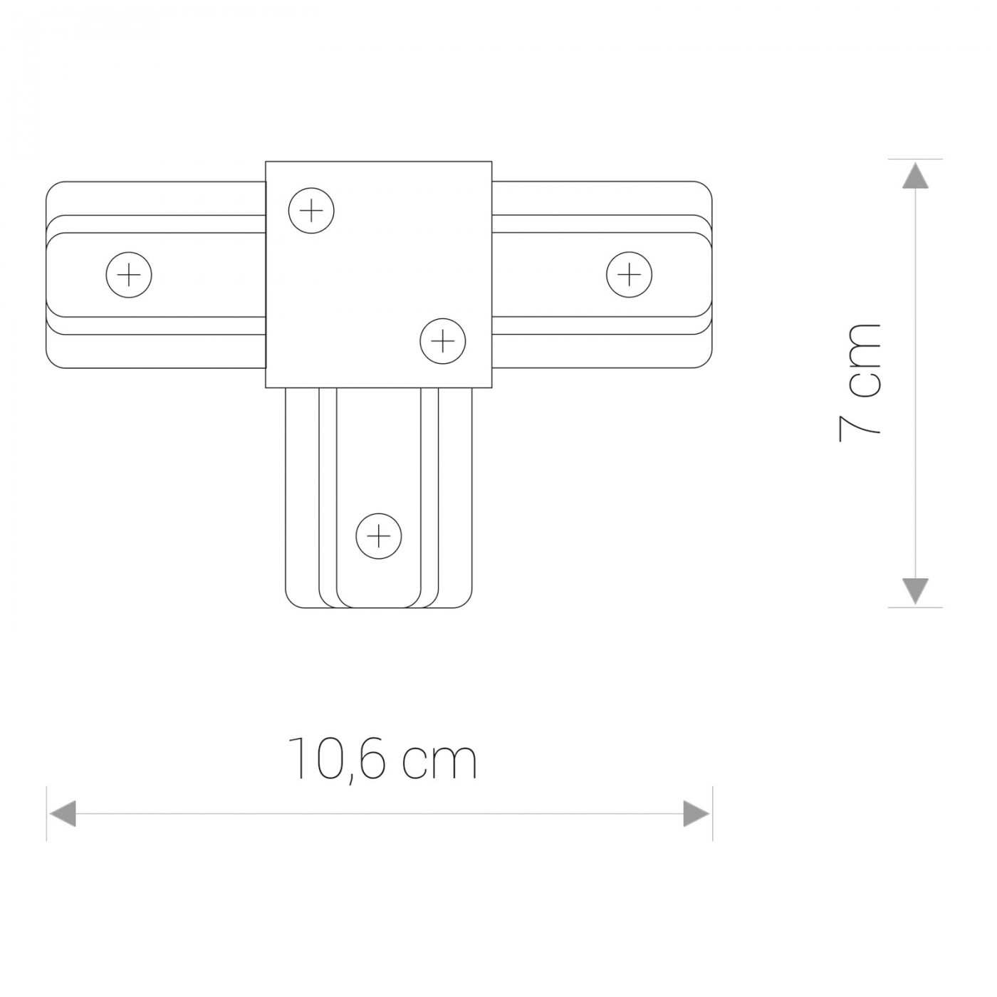 Virštinkinio bėgelio jungtis PROFILE T-CONNECTOR BLACK - Apšvietimo sistemos, Bėginė apšvietimo sistema (vienfazė)