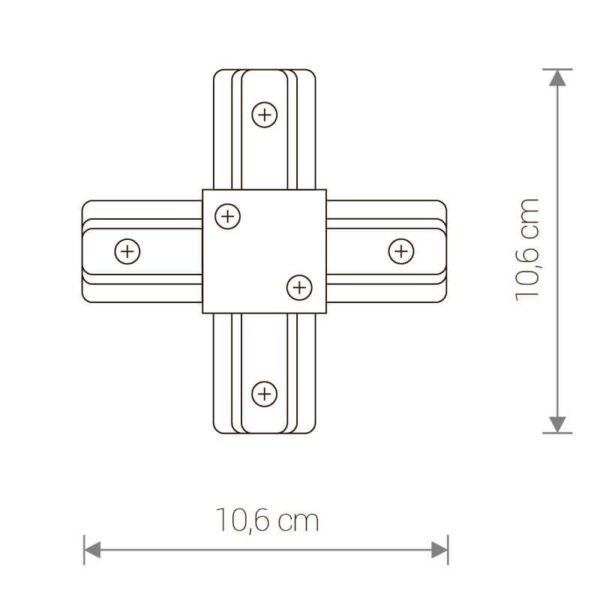 Virštinkinio bėgelio jungtis PROFILŠX-CONNECTOR BLACK - Apšvietimo sistemos, Bėginė apšvietimo sistema (vienfazė)