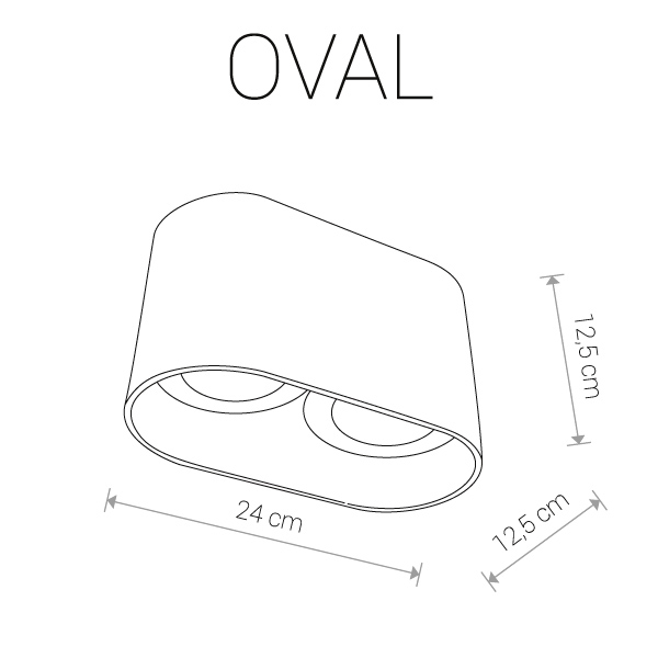 Lubinis šviestuvas OVAL BL - Lubiniai šviestuvai, Vidaus šviestuvai