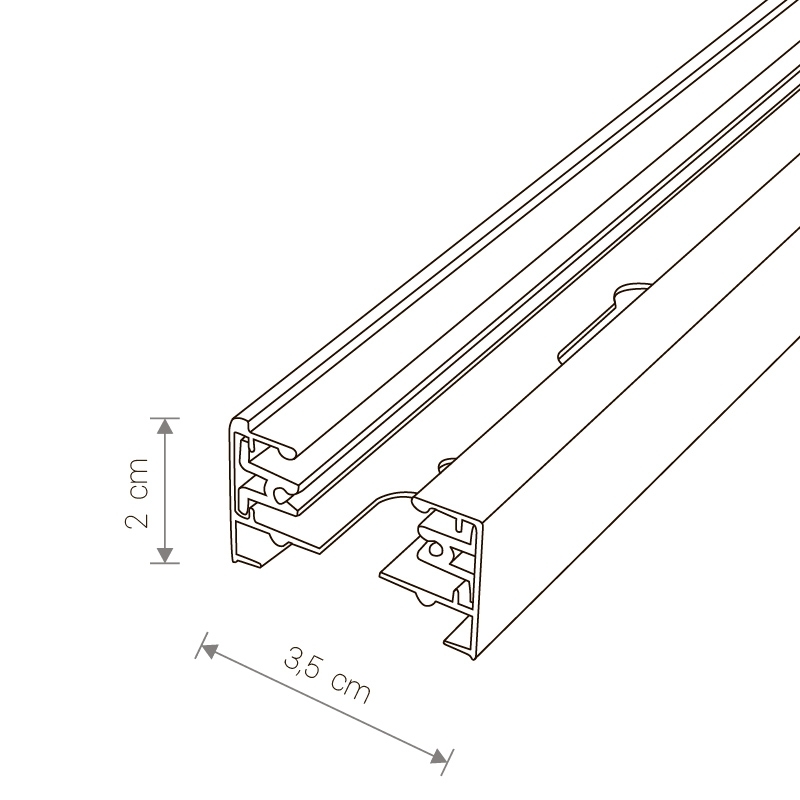 Virštinkinis bėgelis PROFILŠTRACK 1m BLACK - Apšvietimo sistemos, Bėginė apšvietimo sistema (vienfazė)