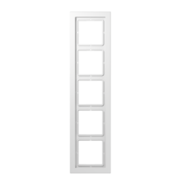 LSD985 WW,rėmelis penkiavietis baltas,LS Design Jung - Elektros instaliacija, Rėmeliai