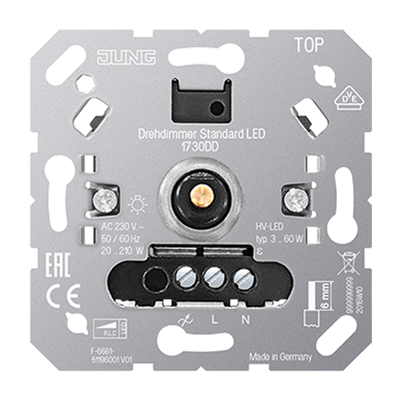 Drehdimmer Standard LED, ohne Nebenstelleneingang - Elektros instaliacija