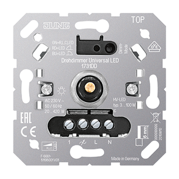 Drehdimmer Universal LED, mit Nebenstelleneingang - Elektros instaliacija