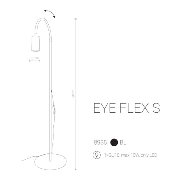 Pastatomas šviestuvas EYE FLEX S BLACK - Toršerai, pastatomi šviestuvai, Toršerai, pastatomi šviestuvai, Vidaus šviestuvai