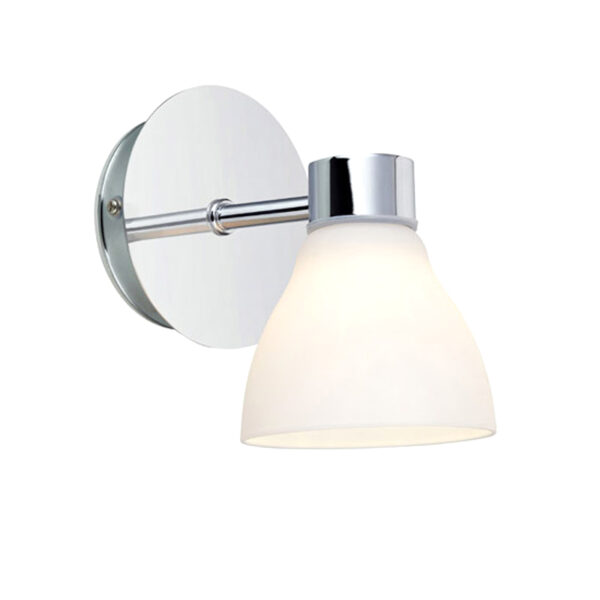 Sieninis šviestuvas CASSIS Chrome/Opal 1 - Sieniniai šviestuvai, Vidaus šviestuvai, Vonios šviestuvai