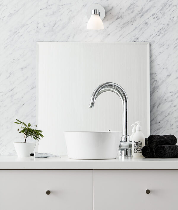 Sieninis šviestuvas CASSIS Chrome/Opal 1 - Sieniniai šviestuvai, Vidaus šviestuvai, Vonios šviestuvai