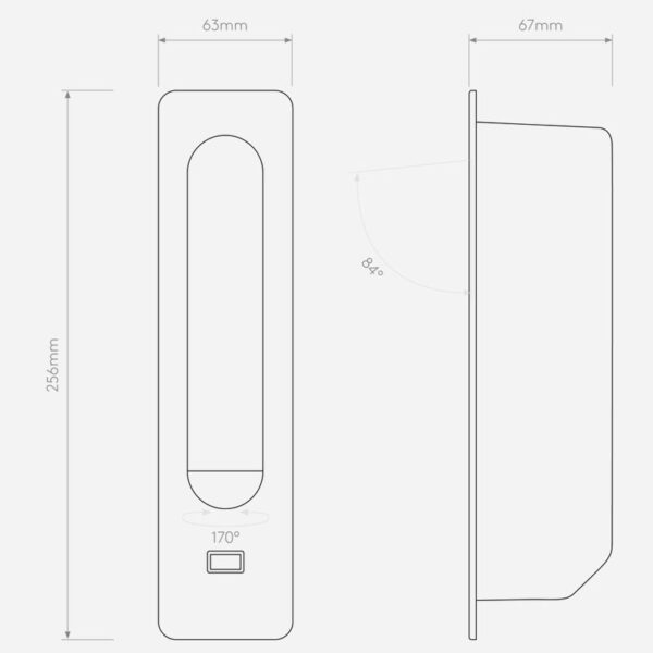 Sieninis įleidžiamas šviestuvas KETA USB 2700K 3.2W 1437004 - Sieniniai šviestuvai, Vidaus šviestuvai