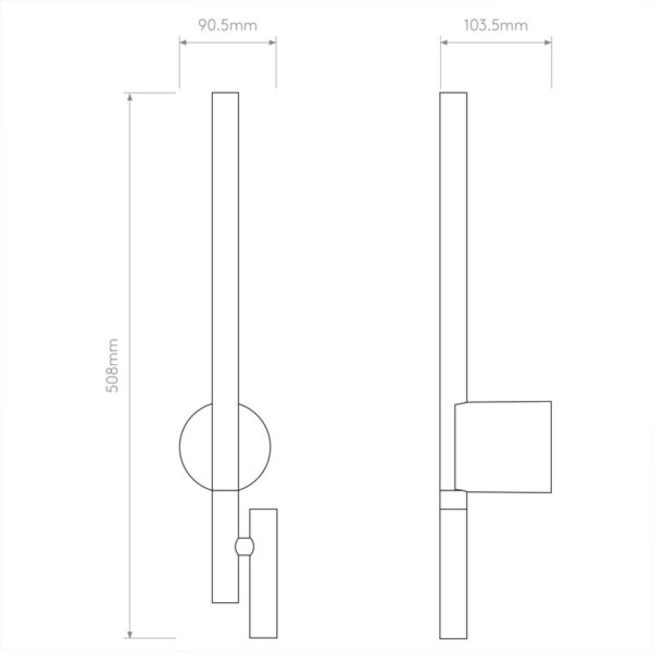 Sieninis šviestuvas BATON 2700K 5.1W 1475012 - Sieniniai šviestuvai, Sieniniai šviestuvai, Vidaus šviestuvai
