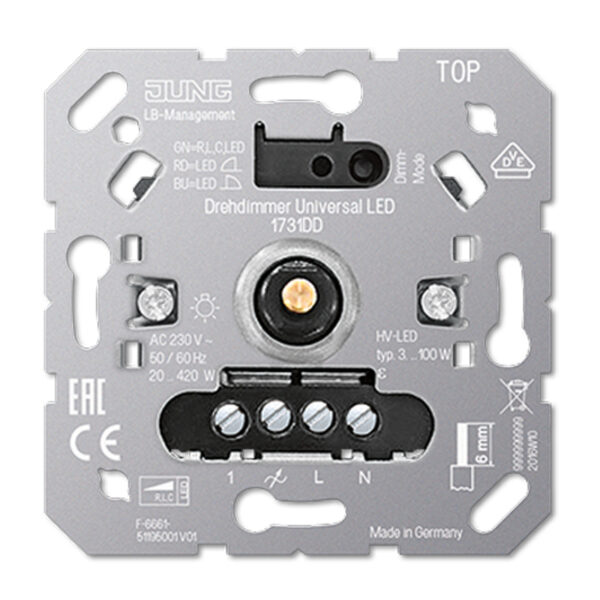 Šviesos reguliatorius universalus 1731 DD LED 3-100W /  HALOG 20-420W - Elektros instaliacija