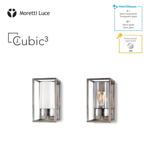 Sieninis lauko šviestuvas CUBIC3 3365.T - Vidaus šviestuvai