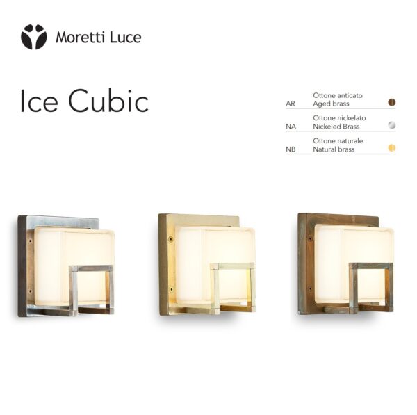 Sieninis / lubinis šviestuvas ICE CUBIC AGED BRASS 3407 - Lubiniai lauko šviestuvai, Lubiniai šviestuvai, Vidaus šviestuvai