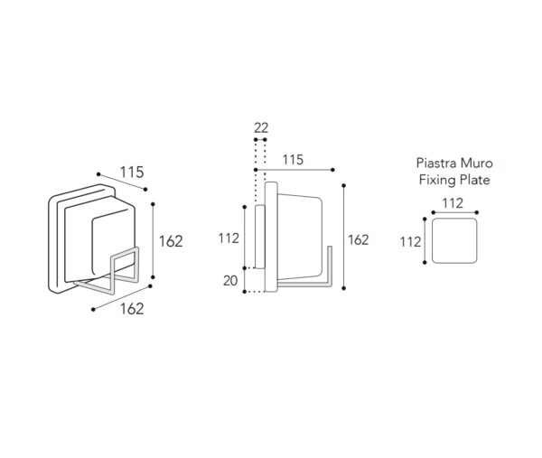Sieninis / lubinis šviestuvas ICE CUBIC AGED BRASS 3407 - Lubiniai lauko šviestuvai, Lubiniai šviestuvai, Vidaus šviestuvai