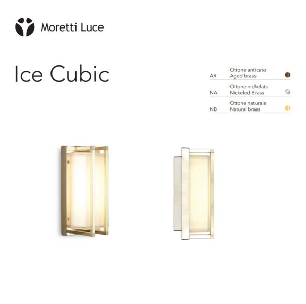 Sieninis / lubinis šviestuvas ICE CUBIC NATURAL BRASS 3413 - Lubiniai lauko šviestuvai, Lubiniai šviestuvai, Vidaus šviestuvai