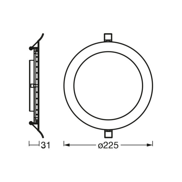 Įleidžiamas šviestuvas DL SLIM 22W 6500K 4058075573215 - Įleidžiami šviestuvai, Vidaus šviestuvai