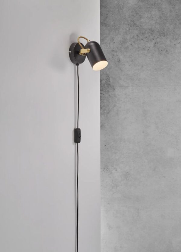 Sieninis šviestuvas Lotus Black/Brass - Sieniniai šviestuvai, Sieniniai šviestuvai, Vidaus šviestuvai