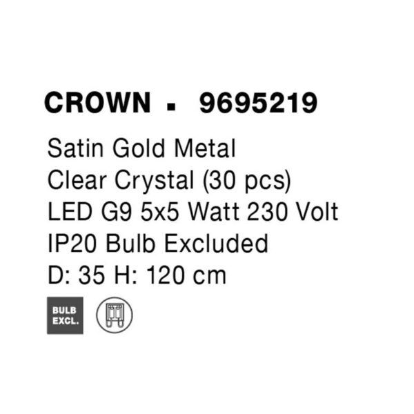 Pakabinamas šviestuvas CROWN 9695219 - Pakabinami šviestuvai, Vidaus šviestuvai