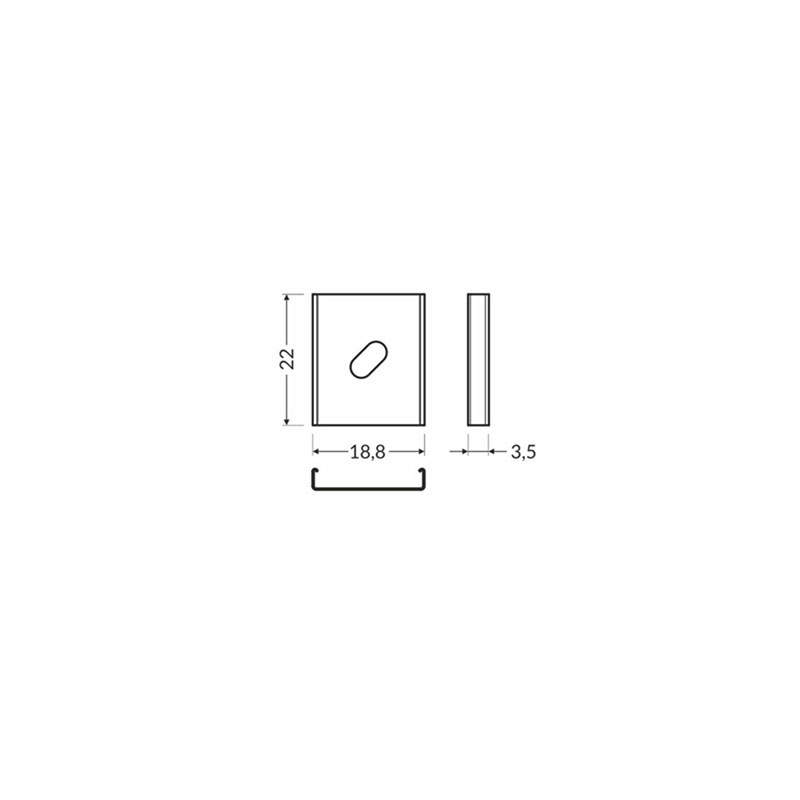 LED profilio laikiklis PLATE Y 2VNT A2090019 - Profiliai LED juostai