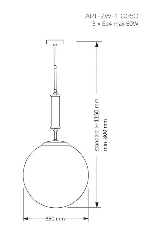 Pakabinamas šviestuvas ARTU GLASS WHITE 1 - Pakabinami šviestuvai, Vidaus šviestuvai