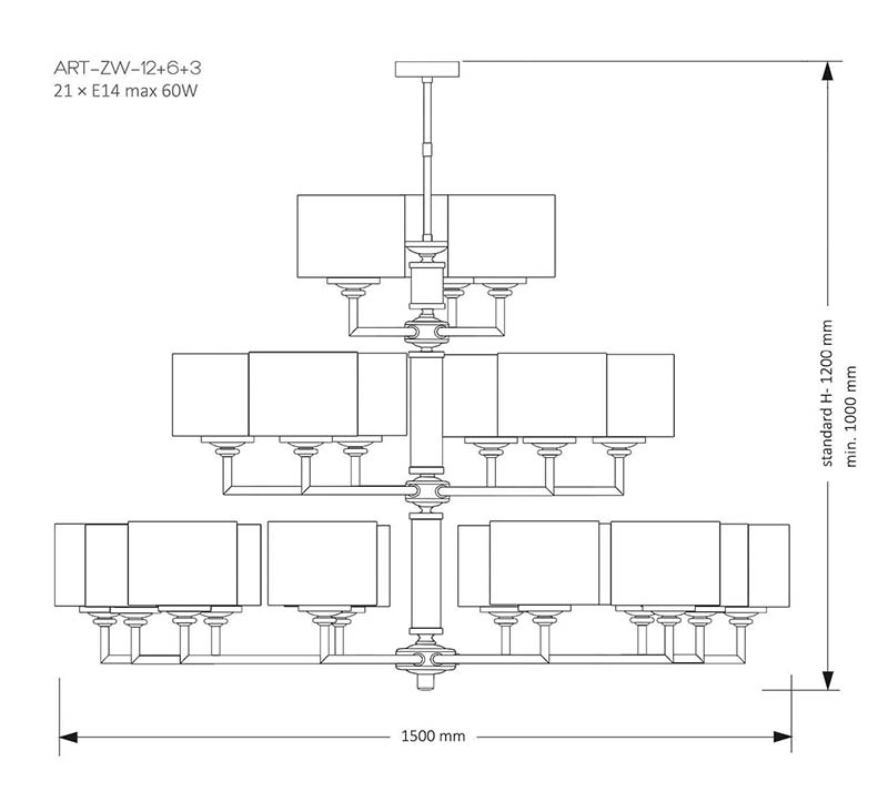 Pakabinamas šviestuvas ARTU GREY 21 - Pakabinami šviestuvai, Vidaus šviestuvai