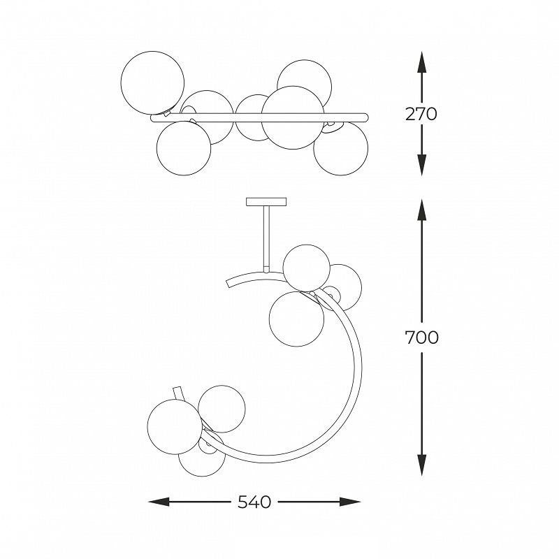 Lubinis šviestuvas MOLECULE C0454-06Q-F7AA - Lubiniai šviestuvai, Vidaus šviestuvai