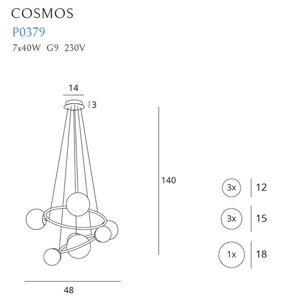 Pakabinamas šviestuvas COSMOS I - Pakabinami šviestuvai, Vidaus šviestuvai