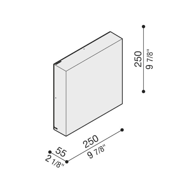 Sieninis/lubinis lauko šviestuvas ART 250 20W IP66 - Sieniniai šviestuvai, Vidaus šviestuvai