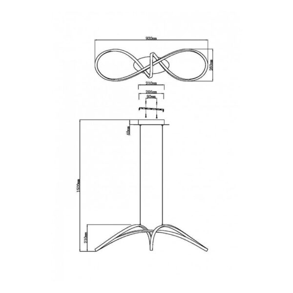 Pakabinamas šviestuvas CURVE MOD156PL-L52G4K - Pakabinami šviestuvai, Vidaus šviestuvai