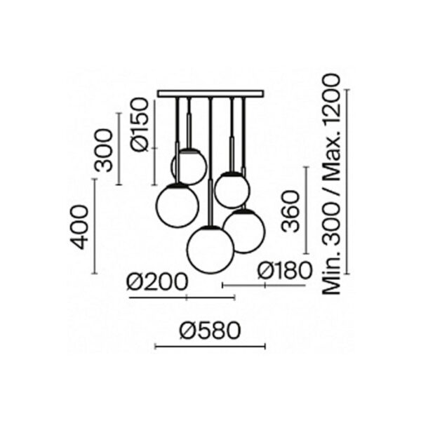 Pakabinamas šviestuvas MODERN MOD321PL-05B - Pakabinami šviestuvai, Vidaus šviestuvai