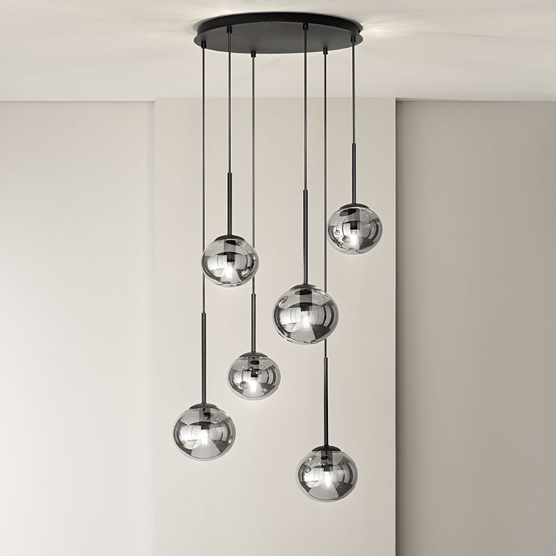 Pakabinamas šviestuvas JEWEL SO.JEWEL/R-6NERO - Pakabinami šviestuvai, Pakabinami šviestuvai, Vidaus šviestuvai
