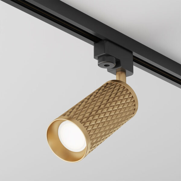 Akcentinis šviestuvas FOCUS DESIGN TR011-1-GU10-G - Apšvietimo sistemos, Bėginė apšvietimo sistema (vienfazė), Bėginė apšvietimo sistema (vienfazė)