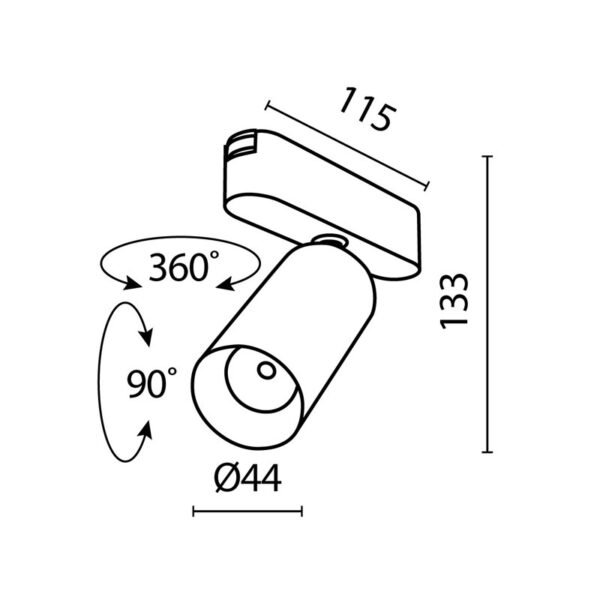 Magnetinis šviestuvas RADITY 3000K 12W TR103-1-12W3K-M-W - Apšvietimo sistemos, Radity magnetinė sistema, Radity magnetinė sistema
