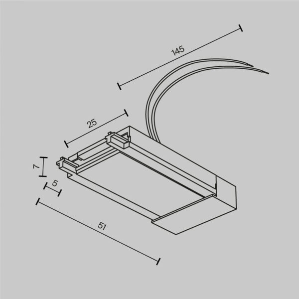 Magnetinės sistemos profilio užmaitinimas RADITY TRA084B-11W - Apšvietimo sistemos, Radity magnetinė sistema