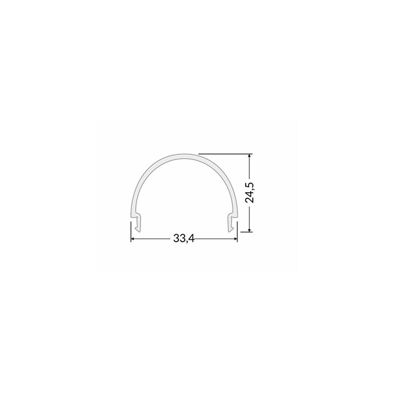 LED profilio gaubtas D9 CLICK 1M V3490038 - Profiliai LED juostai, Profiliai LED juostai