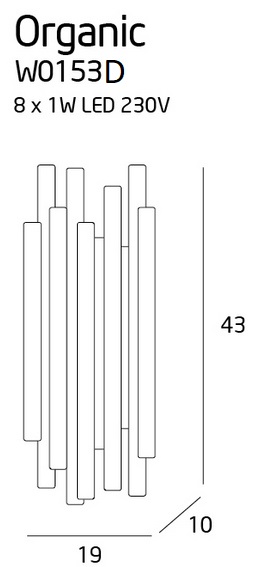 Sieninis šviestuvas ORGANIC W0153D - Sieniniai šviestuvai, Vidaus šviestuvai