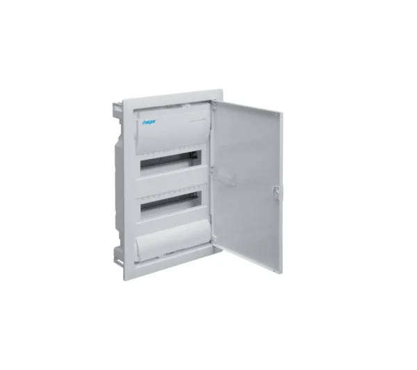 VU24NE,potinkinis modulinis skydelis 24 modulių, IP30 su metalinėmis durelėmis, baltas,Hager - Elektros instaliacija, Skydai