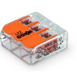 Universali 3 laidų jungtis 221-413, iki 4 mm, 32A, 50 vnt.,WAGO - Elektros instaliacija, šynos