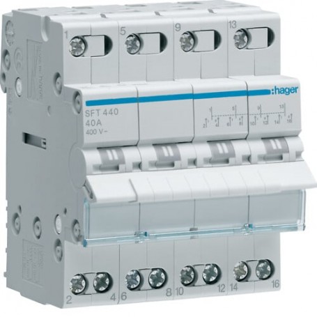 Modulinis perjungėjas SFT440 (4P, 40A, 4 mod),Hager - Automatai, Elektros instaliacija, Kirtikliai