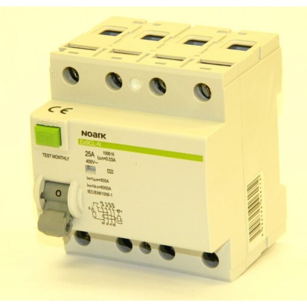 Srovės nuotėkio relė Ex9CL-N 4P 25A,380V 100616 30mA, NOARK - Elektros instaliacija, nuotekių rėlės
