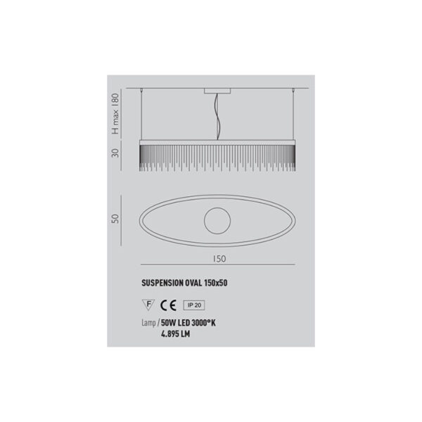 Pakabinamas šviestuvas ECLISSE 3000K 50W ECLSOOV150O - Pakabinami šviestuvai