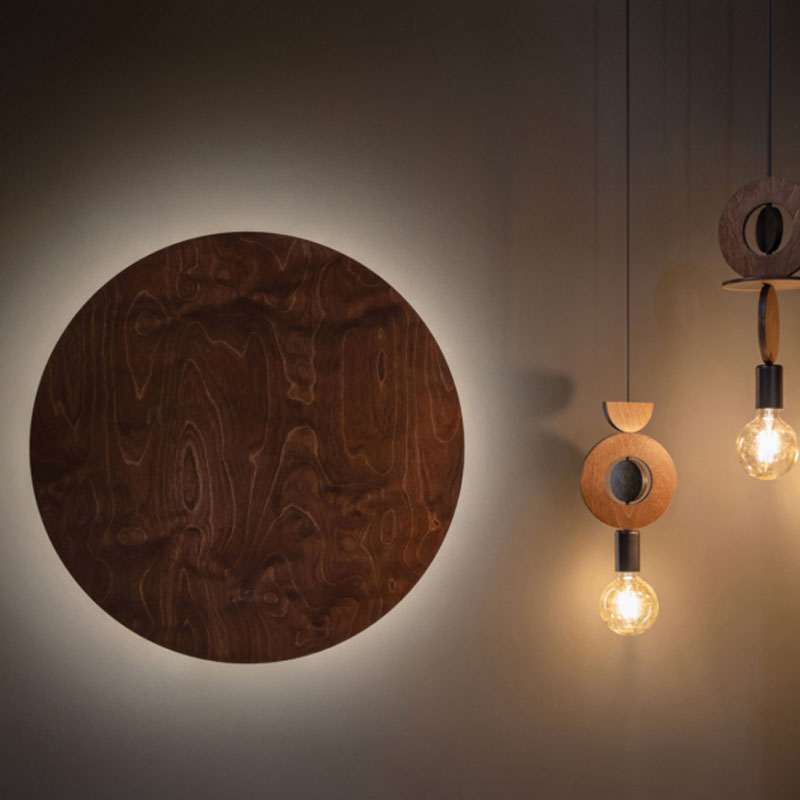 Sieninis šviestuvas RING TIMBER LED XXL 3000K 22W 11178 - Sieniniai šviestuvai