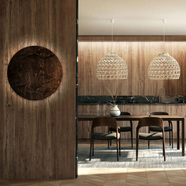 Sieninis šviestuvas RING TIMBER LED XL 3000K 16W 11292 - Sieniniai šviestuvai