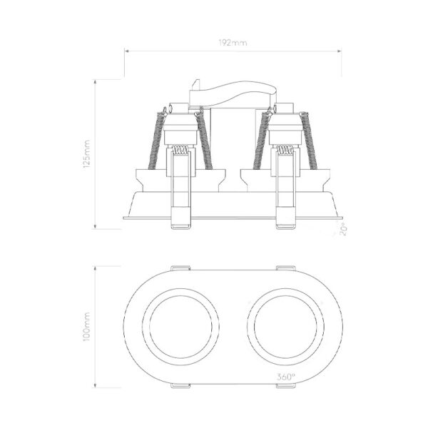 Įleidžiamas šviestuvas MINIMA ROUND TWIN ADJUSTABLE 1249028 - Įleidžiami šviestuvai