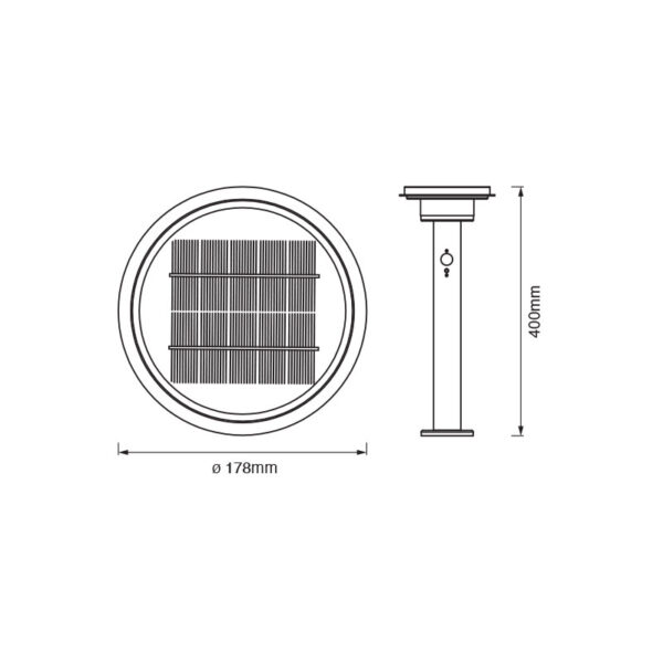 Pastatomas šviestuvas su saulės baterija ENDURA 3000K 6W 4058075392748 dimeriuojamas - Stulpeliai, pastatomi šviestuvai