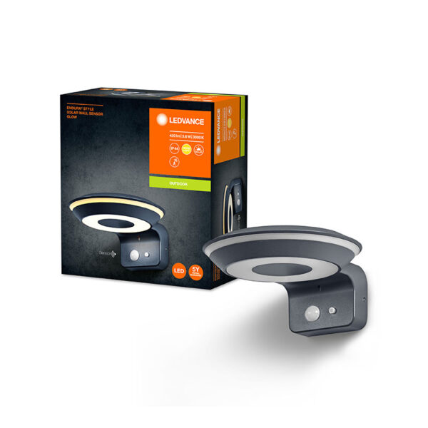 Sieninis šviestuvas su saulės baterija ENDURA 3000K 3.6W 4058075763210 - Sieniniai šviestuvai