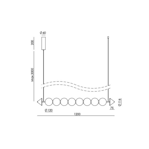 Pakabinamas šviestuvas SOKO 2700K 8x3W C1335/8 dimeriuojamas - Pakabinami šviestuvai